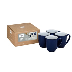 Elements Dark Blue Set of Four Coffee Beaker/Mugs