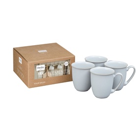 Elements Stone White Set of Four Mugs