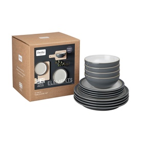 Elements Fossil Grey 12-Piece Tableware Set