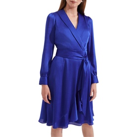 Sally Satin Wrap Mini Dress