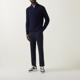 Cable Knit Half-Zip Sweater