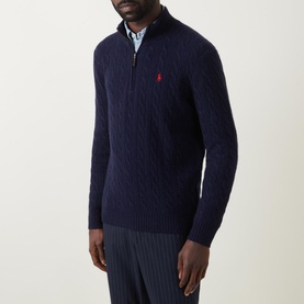 Cable Knit Half-Zip Sweater