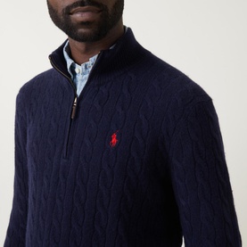 Cable Knit Half-Zip Sweater