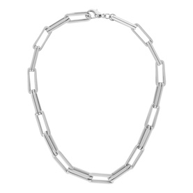 Silver-Tone Square Link Necklace