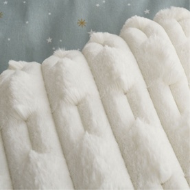 Carved Faux Fur Cushion Cream
