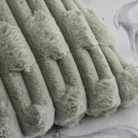 Carved Faux Fur Cushion Sage