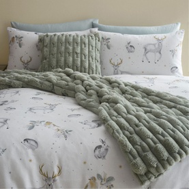Carved Faux Fur Cushion Sage