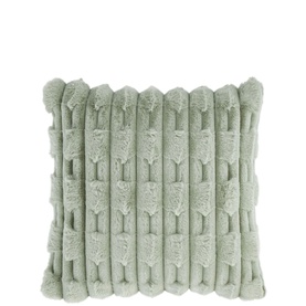 Carved Faux Fur Cushion Sage