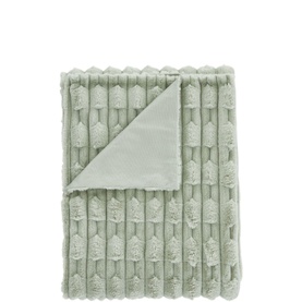 Carved Faux Fur Throw Sage