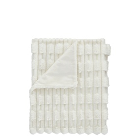 Carved Faux Fur Throw Cream