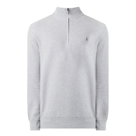 Mesh-Knit Quarter-Zip Sweater