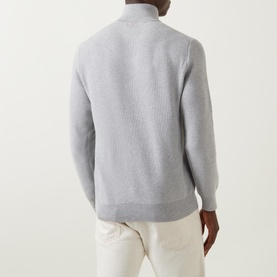Mesh-Knit Quarter-Zip Sweater