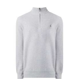 Mesh-Knit Quarter-Zip Sweater