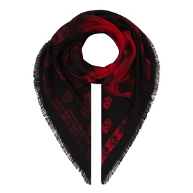 Orchid Skull Print Wool Scarf