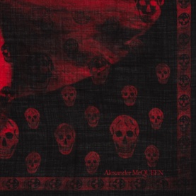 Orchid Skull Print Wool Scarf