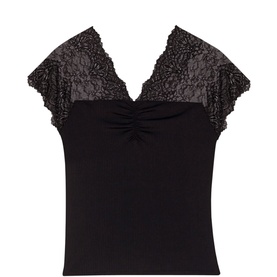 Lace V Neck Top