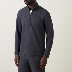 Textured Knit Half-Zip Sweater