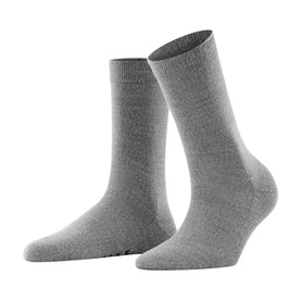 Soft Merino Crew Length Socks Light Grey Mel