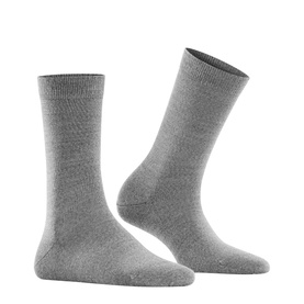 Soft Merino Crew Length Socks Light Grey Mel