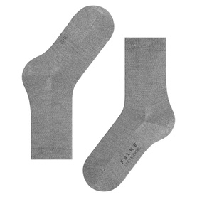 Soft Merino Crew Length Socks Light Grey Mel