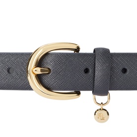 Charm Crosshatch Leather Belt