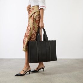 Woody Large Leather Tote Bag