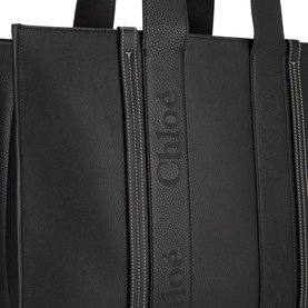 Woody Large Leather Tote Bag