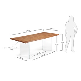 Lotty Dining Table 220x100cm Oak Veneer