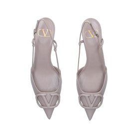 V Logo Signature Slingback Kitten Heels