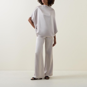 Stella Boat Neck Satin Blouse