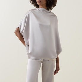Stella Boat Neck Satin Blouse