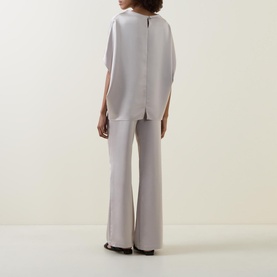 Stella Boat Neck Satin Blouse
