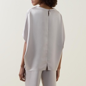 Stella Boat Neck Satin Blouse