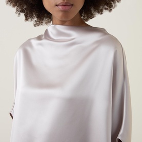 Stella Boat Neck Satin Blouse
