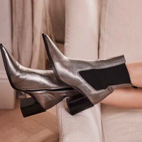 Metallic Heeled Chelsea Boots