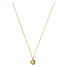 Enamel & Stone Byline Round Pendant Necklace