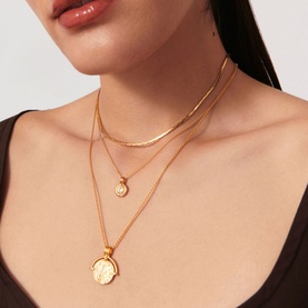 Enamel & Stone Byline Round Pendant Necklace