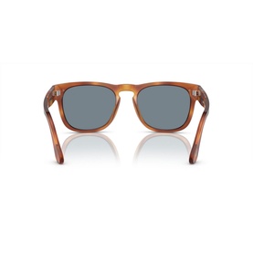 Persol Square Sunglasses PO3333S in brown acetate, rear view showing full rim frame and blue-grey lenses