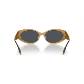 Versace Oval Sunglasses VE2263 in black acetate, rear view showing full rim frame with gold-toned temples and dark lenses