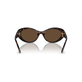 Versace Oval Sunglasses VE4455U in brown tortoiseshell, full rim metal frame, rear view showing temple arms and brown lenses