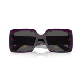 Versace Rectangle Sunglasses VE4405 in purple injected frame with full rim and dark grey lenses, front view