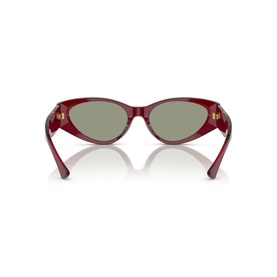 Versace Cat Eye Sunglasses VE4454 in burgundy acetate, rear view showing full rim frame and gold-tone temple detail