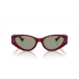 Versace Cat Eye Sunglasses VE4454 in deep red acetate with full rim frame and green-tinted lenses, front view