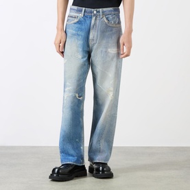 Third Cut Printed Straight Leg Jeans