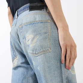 Third Cut Printed Straight Leg Jeans