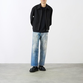 Third Cut Printed Straight Leg Jeans