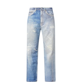 Third Cut Printed Straight Leg Jeans