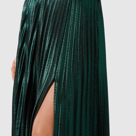 Rylee Metallic Pleated Skirt
