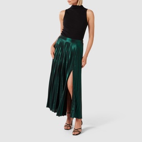 Rylee Metallic Pleated Skirt