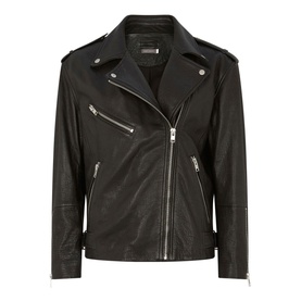 Oversized Leather Biker Jacket